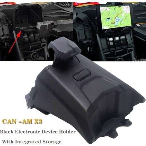 2017 2018 For Can Am Maverick X3 Models Black Electronic Device Holder With Integrated Storage