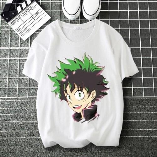 My Hero Academia Deku Design Print Soft T-Shirt Round Neck Short Sleeve Modal Top Tshirt