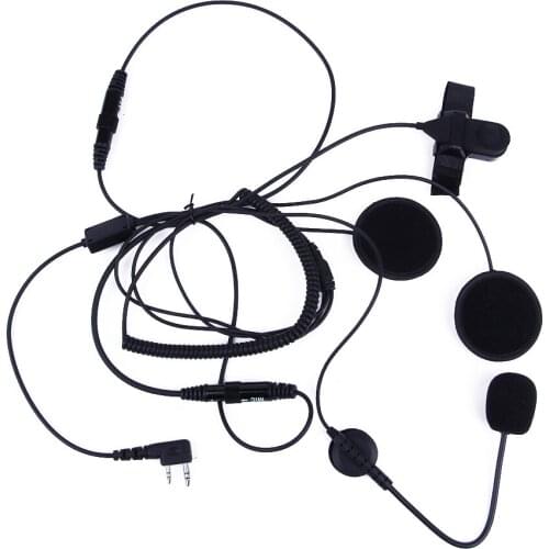 2Pin PTT Motorcycle Helmet Headset for two way radio kenwood CB Ham Radio Baofeng Quansheng Walkie Talkie Earphone