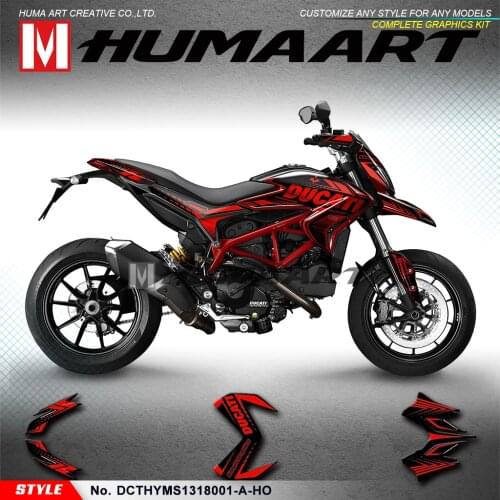 HUMAART Full Graphics Vinyl Sticker Decal Kit for Ducati Hypermotard Hyperstrada 821 939 2013 2014 2015 2016 2017 2018 Black Red