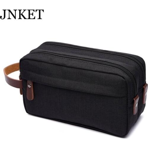 JNKET New Travel Portable Storage Bag Cosmetic Bag Waterproof Fabric Makeup Case Large Capacity Handbag Tote Bag