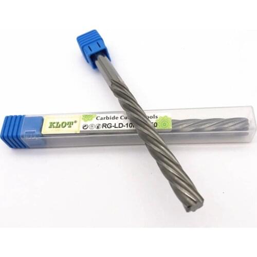KLOT Solid Carbide Chucking Machine Reamer 8mm H9 flute length 25mm total length 200mm Spiral Flute HRC50