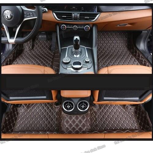 Lsrtw2017 Leather Car Floor Mats for Alfa Romeo Giulia 2015 2016 2017 2018 2019 2020 2021 Accessories Rug Cover Auto Carpet
