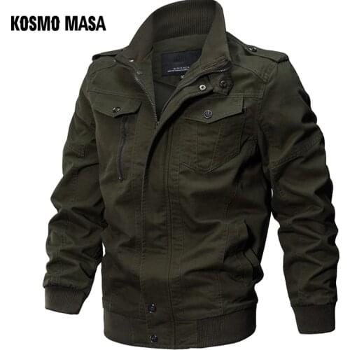 KOSMO MASA Bomber Jacket Men Autumn Winter 2018 Military Mens Jackets And Coats Black Windbreaker Jacket for Men Outwear MJ0074