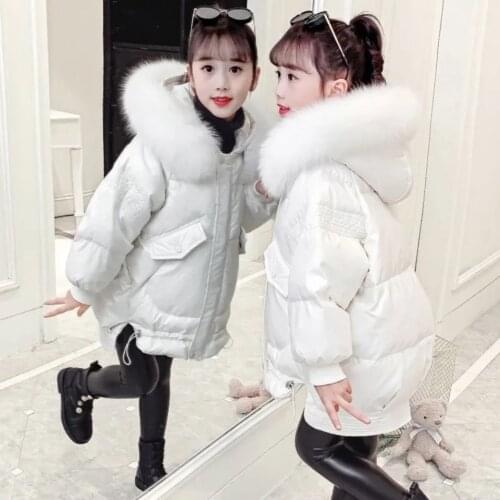 2021 New Harajuku Baby Girl Hooded Jacket Cotton Padded Thick Winter Child Loose Down Jacket Hooded Coat Baby Clothes Outwear