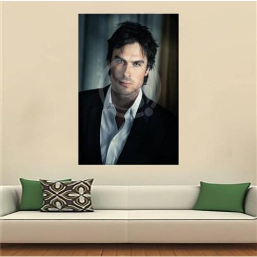 LF516JY21 Custom Ian Somerhalder THE VAMPIRE DIARIES Canvas Painting Wall Silk Poster cloth print DIY Fabric Poster JY17
