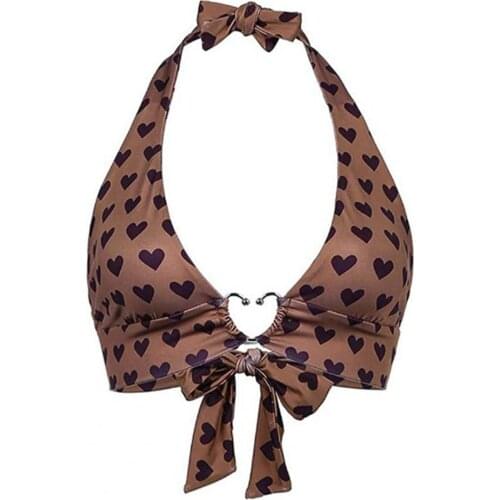 40%HOTWomen Bralette V Neck Trendy Bralette Lace Up Backless Crop Top for Dating