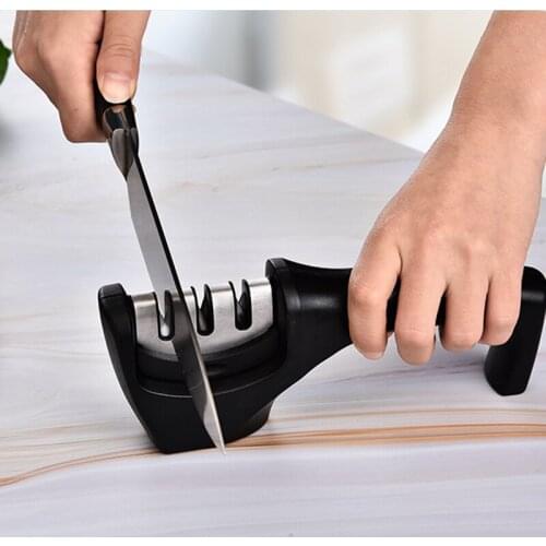 Multifunctional diamond sharpener household manual sharpener kitchen tool three-stage handheld fast professional sharpener
