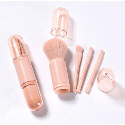 2021 Four In One Combination Portable Retractable Multifunctional Mini Blush Eyeshadow Loose Powder Brush Makeup Brushes Sets