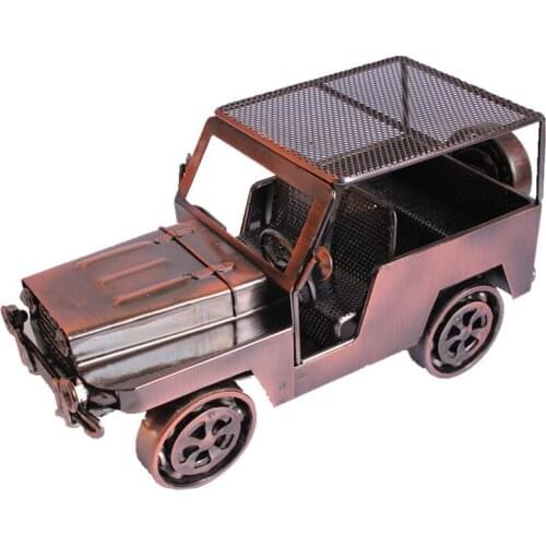 Nostalgic Tin Jeep Models Toys Metal Crafts Figurines Miniatures Home Office Decoration Iron Model for Living Room Small Ornamen