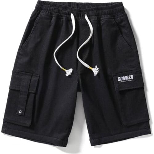 Fifth-pants Pockets Thin Mid Waist Men Drawstring Cargo Shorts for Outdoors Breathable Multiple Pockets Casual Stylish Trousers