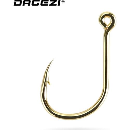 DAGEZI Fishing Hook 100pcs/lot #3/#4/#5/#6/#7/#8/#9/#10/#11/#12 Golden Barbed hooks For carp Fishing Tackle