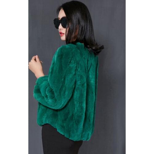 2020 New Winter Women Natural Rabbit Fur Real Fur Coat Female Korean Solid Outerwear Double-faced Fur Short Overcoats H99