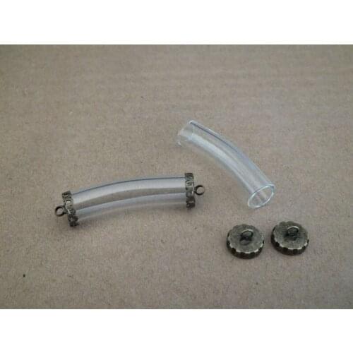 40x10mm Tube shap glass vial with bronze Caps,,DIY bottles Bracelet,handmade glass jewelry pendant