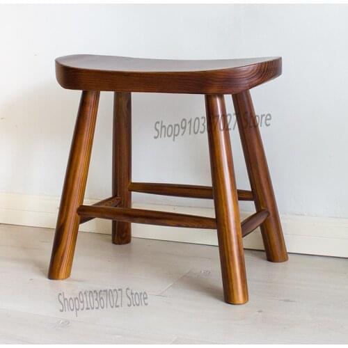 Living Room Solid Wood Household Bench Log Classic Chinese Style Stool Shoe Changing Stool Living Room Sofa Stool
