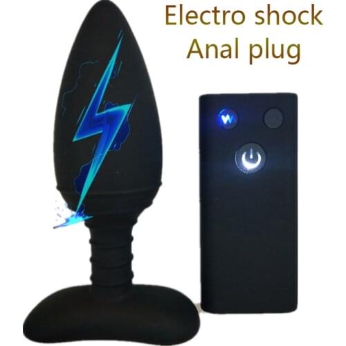 Remote Control Vibrator Electric Shock Anal Plug Male Prostate Massage Anal Dilator Vibrating Butt Plug Sex Toys For Woman Man