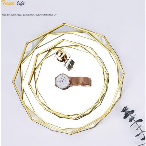 Vintage Metal Kitchen Storage Tray Gold Oval Fruit Plate Desktop Jewelry Display Tray Bar Counter Organizer Rack