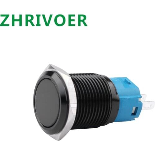 1pcs 16mm Metal Button Switch Car DIY Oxidized Black Flat/High Head Self-locking Self-reset Waterproof Small Button Switch