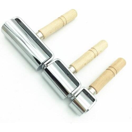 1 Pcs Wood Stainless Steel Flat Pressure Roller Leather Blank Holder Device Hand Push Roller Hand Push Roller DIY Leather Tools