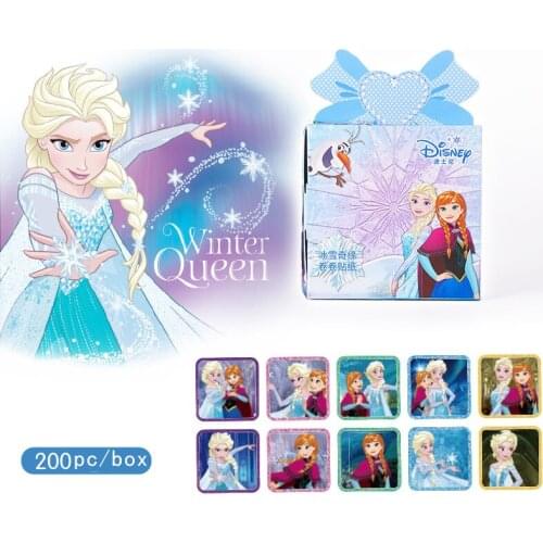 200 pcs Disney Frozen Anna Elsa princess stickers childs cartoon roll stickers kindergarten reward character birthday gifts