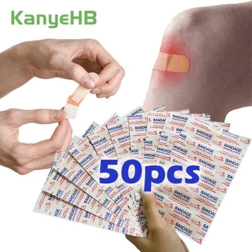 50pcs Waterproof Breathable Band-Aids Hemostasis Adhesive Bandages Band First Aid Emergency For Home Travel Emergency Kit A274