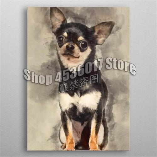 5D DIY Diamond Painting Chihuahua Dog Cross Stitch Needlework Full Round Rhinestone Mosaic Diamond Embroidery Crafts Home Decor