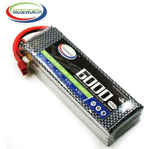 4S 14.8V 6000mAh 60C RC Toy LiPo Battery For RC Helicopter MultiRotor Drone Remote Control Airplane Quadcopter Car Boat Truck