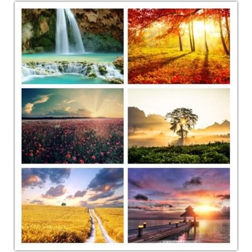 DIY Diamond Painting Mosaic Beautiful Landscape Rhinestones Embroidery Full Round Square Craft Home Decor JX282