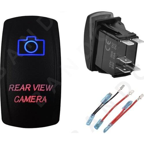 Car REAR VIEW CAMERA Rocker Switch 5P SPST Laser Blue&Red Led ON-OFF for ARB RV Camping Accessories，Car Tuning Part，Jumper Wires