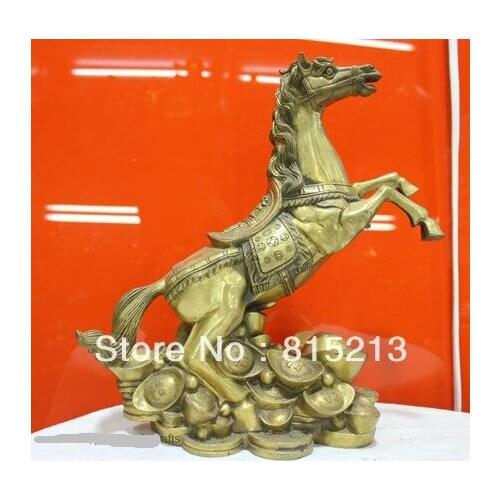 Bi00426 Chinese Folk Culture HandMade Pure Bronze statue Horse Mercedes horse