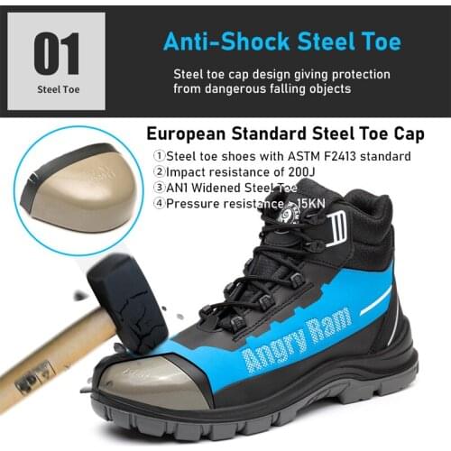 Brand Work Safety Boots Steel Toe Cap Work Shoes Indestructible Men Boots Anti-smash Work Boots Industrial Shoes High Quality