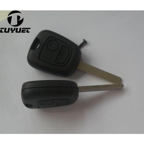 Remote Key Case Shell 2 Buttons For Peugeot 107 207 307 407 106 206 306 406 without Groove