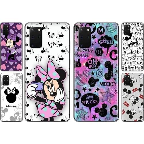 Disney Mickey mouse print For Samsung S20 FE A91 A81 A72 A71 A52 A51 A42 A41 A32 A31 A21 A12 Lite Transparent Phone Case