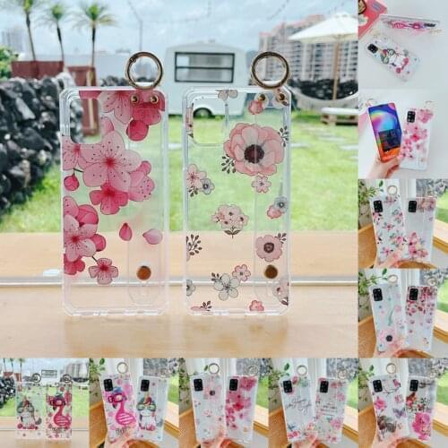 Transparent Shockproof Phone Case Wrist Strap Stand Holder For iPhone 12 11 Pro Xs Max Xs XR 7 8Plus SE 2020 Case