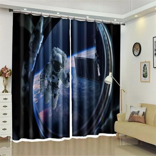 Customized size Luxury Blackout 3D Window Curtains For Living Room kids Bedroom universe Drapes Cortina Rideaux Cushion cover