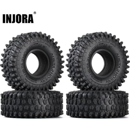 INJORA 4PCS 130*46MM 2.2 Rubber Terrain Tyre Wheel Tires for 1/10 RC Rock Crawler Axial SCX10 RR10 Wraith KM5