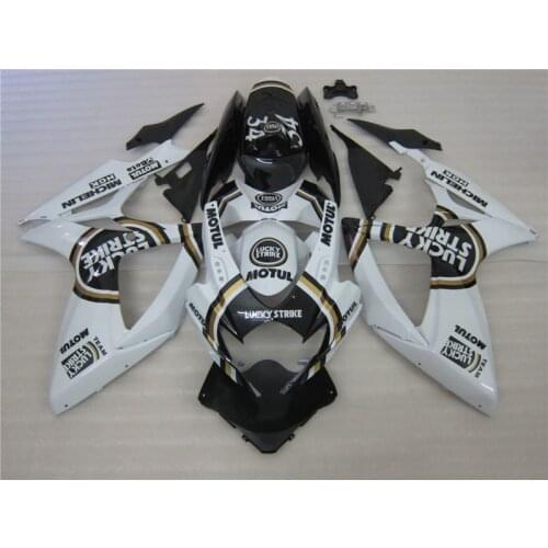Injection mold bodywork fairing kit for Suzuki GSXR600 06 07 classical white black fairings GSXR750 2006 2007 OT34