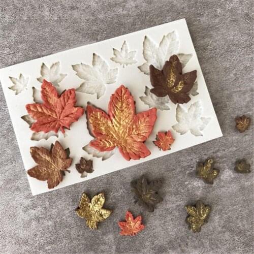 Kitchen Chocolate Silicone Fondant Mold Cake DIY Decor Maple Leaves Mould Candy Silica Gel Mold Gift