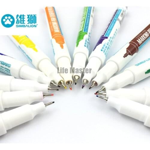 LifeMaster Simbalion 800 Extra Fine Marker Pen 0.5 mm Alcohol Base Ink 12 Colors Permanent Mark On Film/Wood/Cloth/Metal/Glass