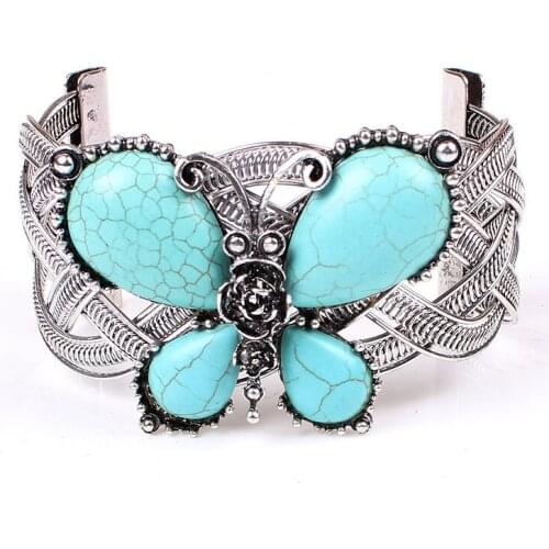 The national classic ancient and ancient and engraved flower butterfly bangle