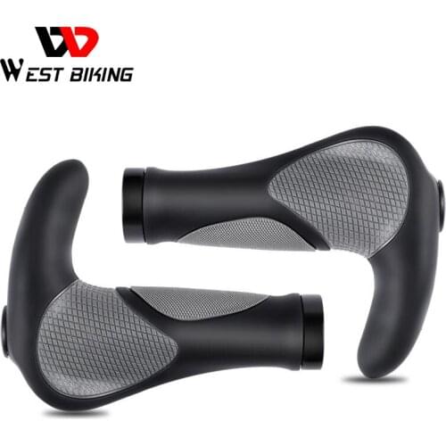MTB Bicycle Grip Lock Bar End Rubber Anti-slip Cycling Handlebar Cover Shock-absorbing Comfortable Mountain Bike Accessories