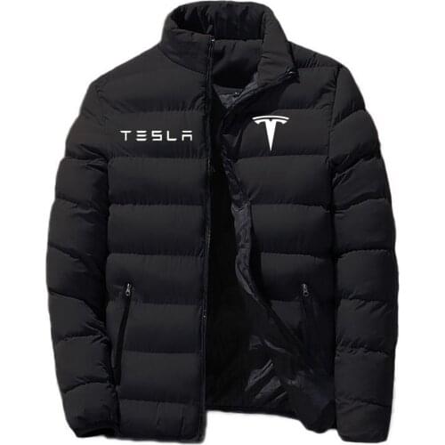 TESLA New Printing Mens Fashion Classic Cotton Clothing Winter Snowy Day Warm Jacket Current Style Tops Coat