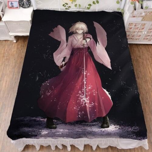 November update Anime Fate/Grand Order FGO Jeanne d'Arc & Scathach bed milk fiber sheet & blanket summer quilt 150x200cm