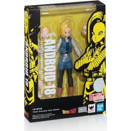 Original BANDAI S.H.Figuarts Dragon Ball Android 18 Action Collection Model Toy Anime Toys For Kids