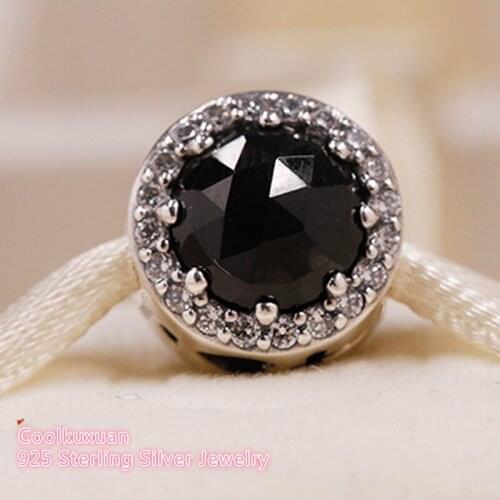 Autumn Original 925 Sterling Silver Evil Queen s Black Magic Charm, Black Crystals & Clear CZ Fit Brand Charms Bracelet