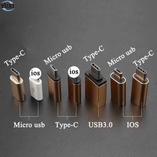 YuXi Type-C Converter to Micro USB 3.0 USB-C Adapter For iPhone & Android Charger / Date Cable Connector to iOS Port