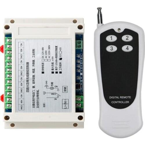 AC 220 V 240V 250V 380V 4 CH RF Wireless Remote Control 1* Receiver +1* Transmitter Household power on/off