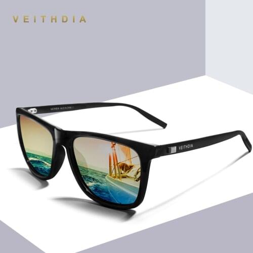 VEITHDIA Brand Unisex Retro Aluminum+TR90 Square Sunglasses Polarized Lens Vintage Eyewear Accessories Sun Glasses For Men/Women