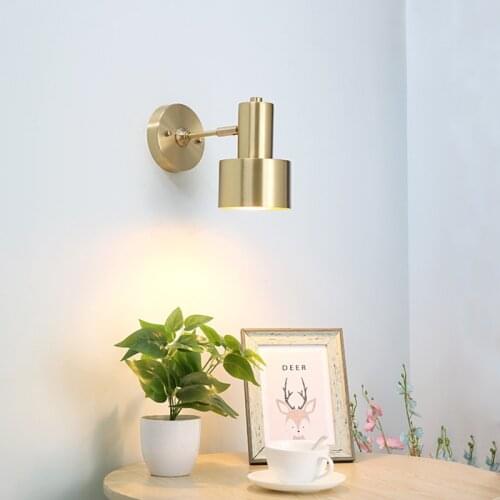 Modern Gold Wall Lamp Led Lamp Bedroom Mirror Lights Wall Bedside Indoor Wandlamp Vintage Wall Lights Vanity Light E27