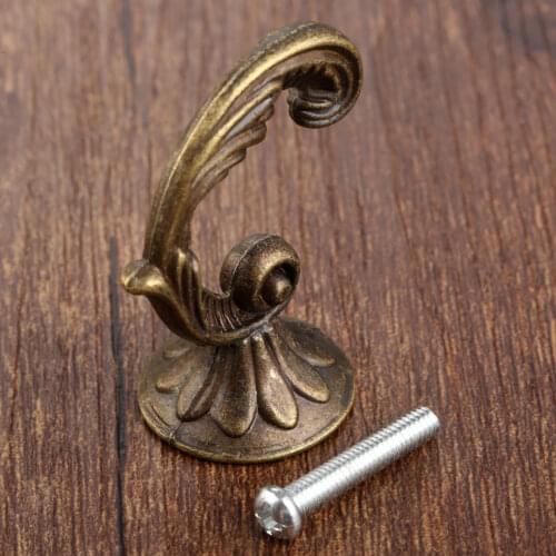 Vintage Bronze Single Hooks Antique Bronze Hooks Wall Hanger Hat Coat Clothes Hook Bathroom Kitchen Furniture Hook With Screw